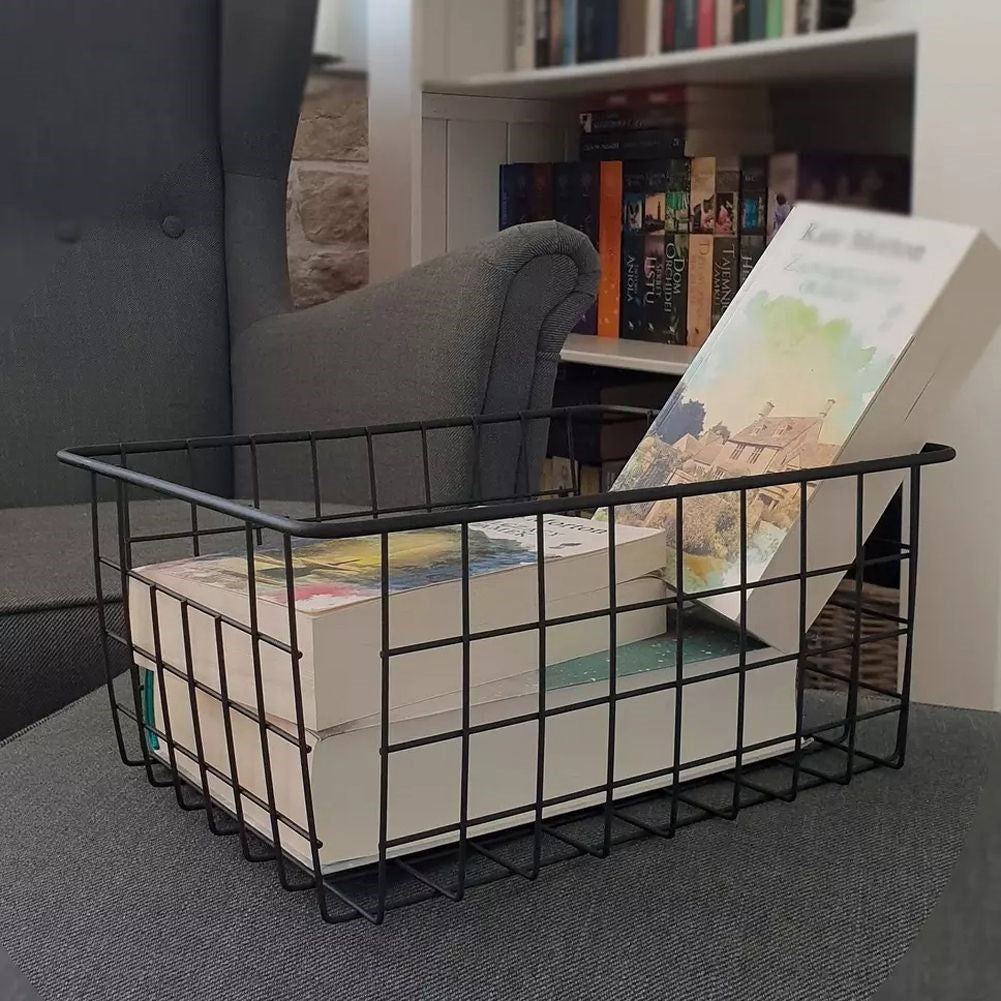 Black LOFT fruit basket in durable metal for versatile storage