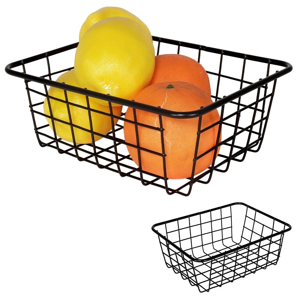 Black LOFT fruit basket in durable metal for versatile storage