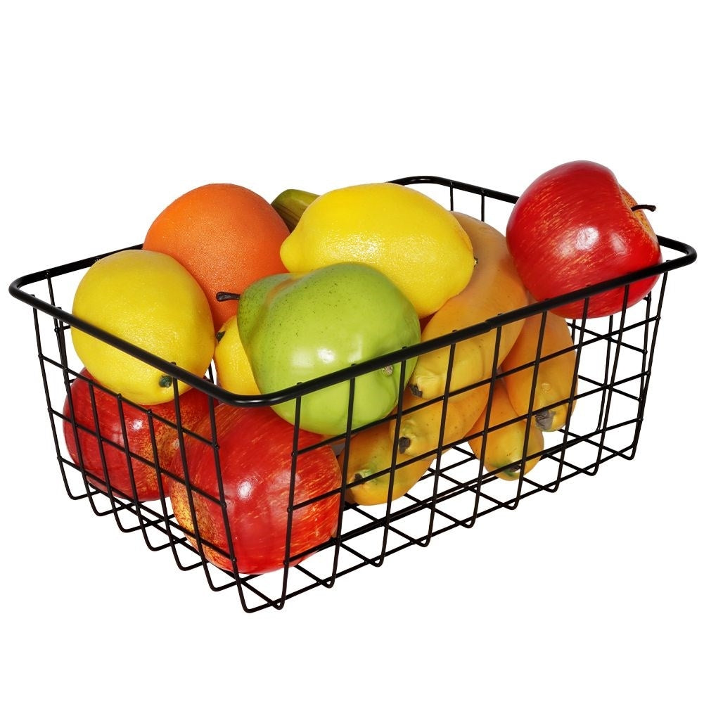 Black LOFT fruit basket in durable metal for versatile storage