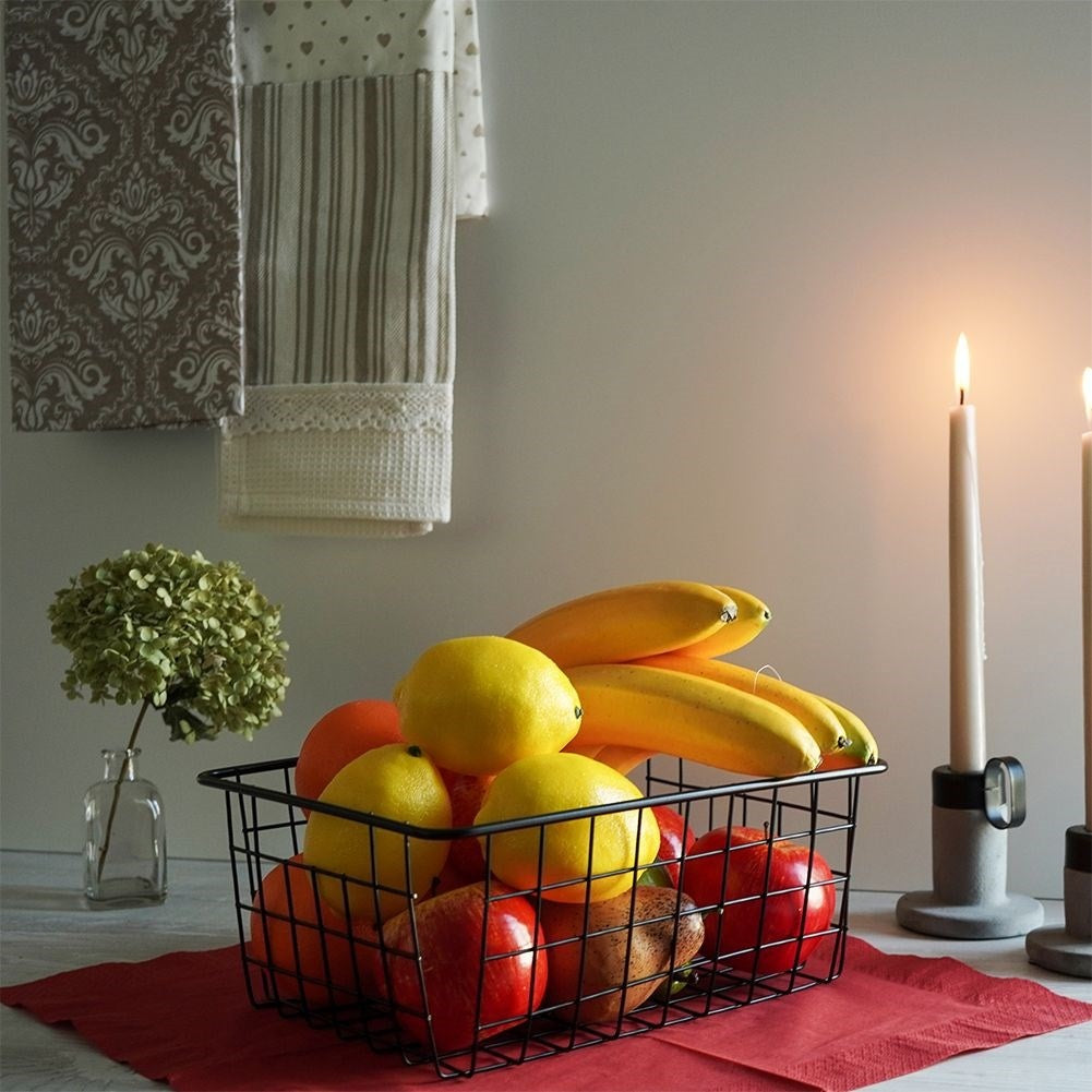 Black LOFT fruit basket in durable metal for versatile storage