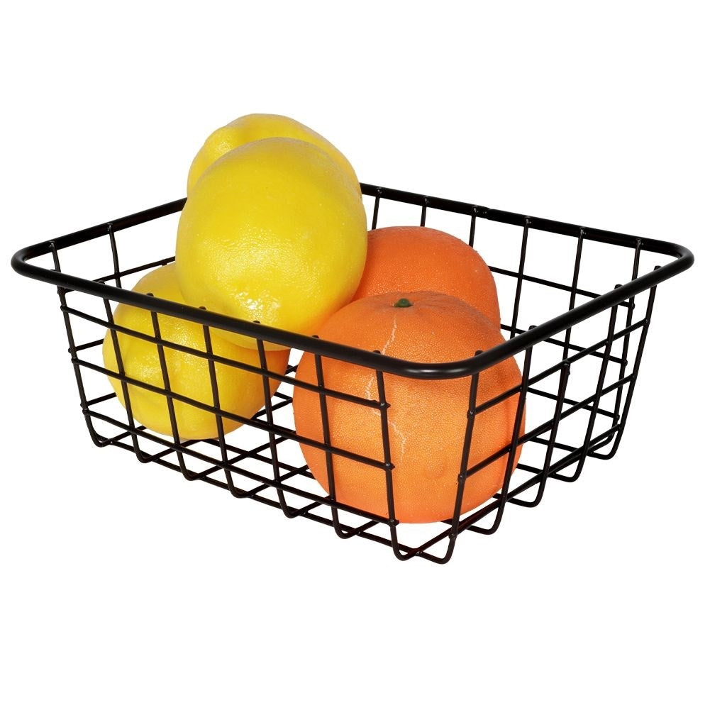 Black LOFT fruit basket in durable metal for versatile storage