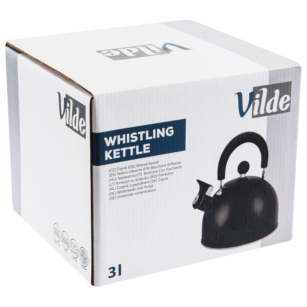 Black Matt Kettle with Whistle for All Stoves
