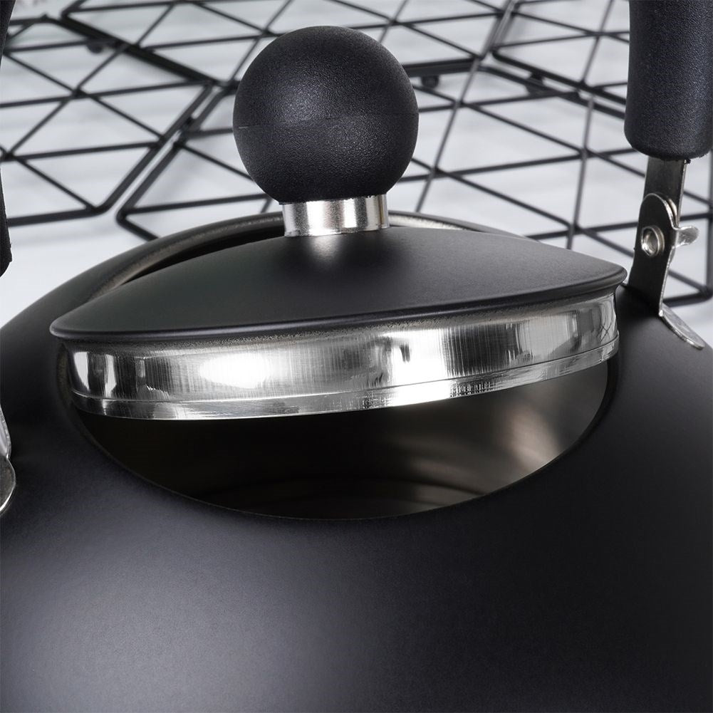 Black Matt Kettle with Whistle for All Stoves