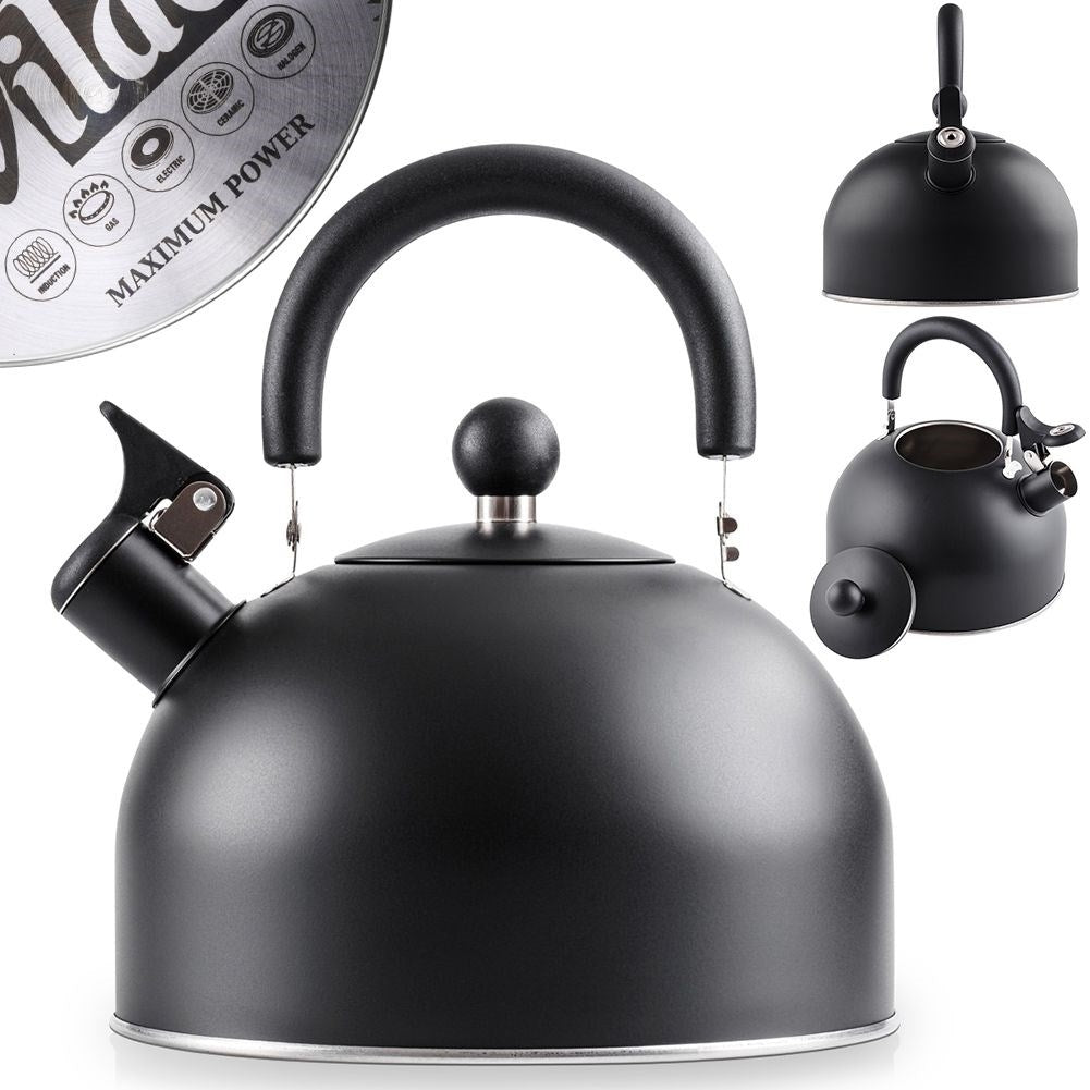 Black Matt Kettle with Whistle for All Stoves