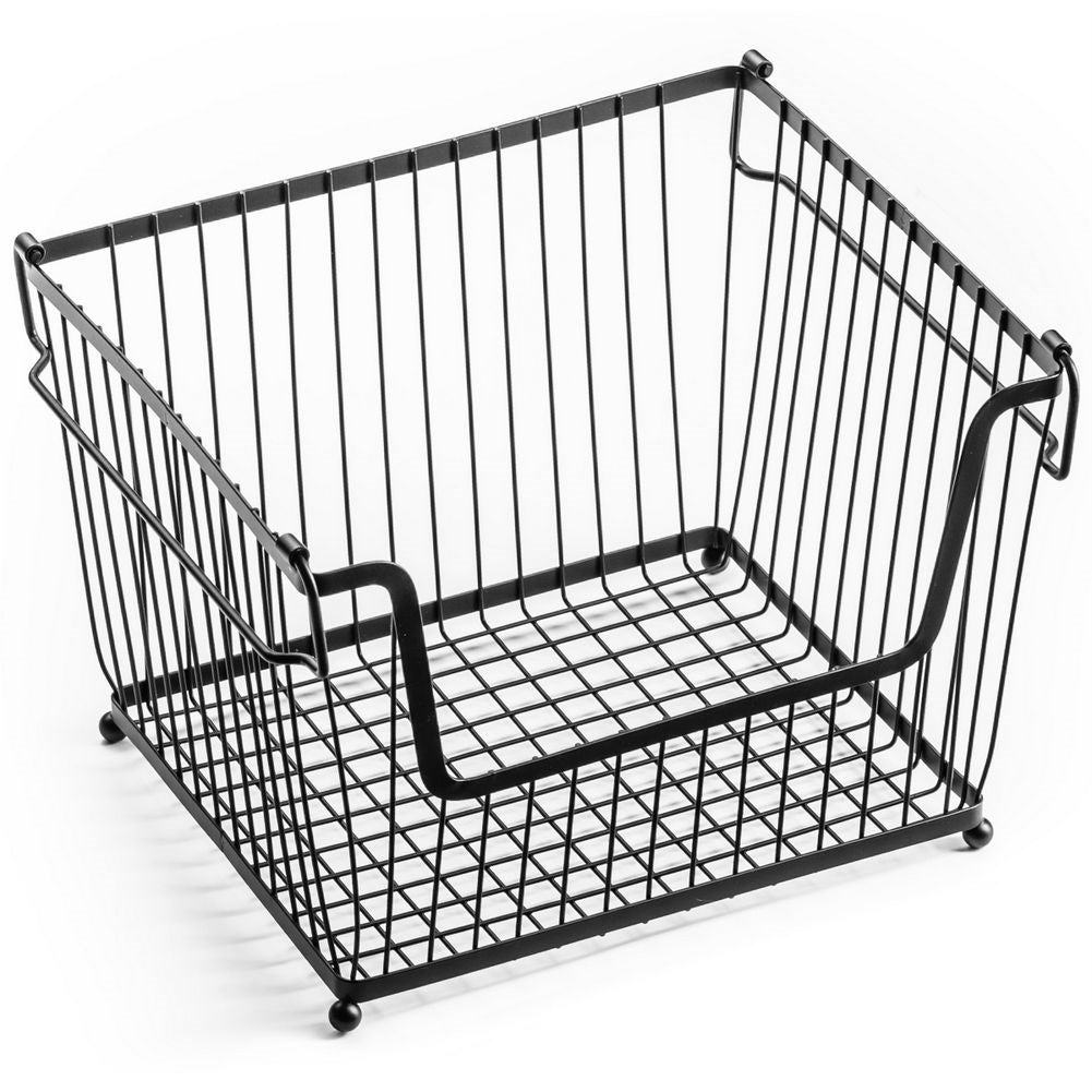 Black Metal Basket: Store Fruits and Vegetables Practically
