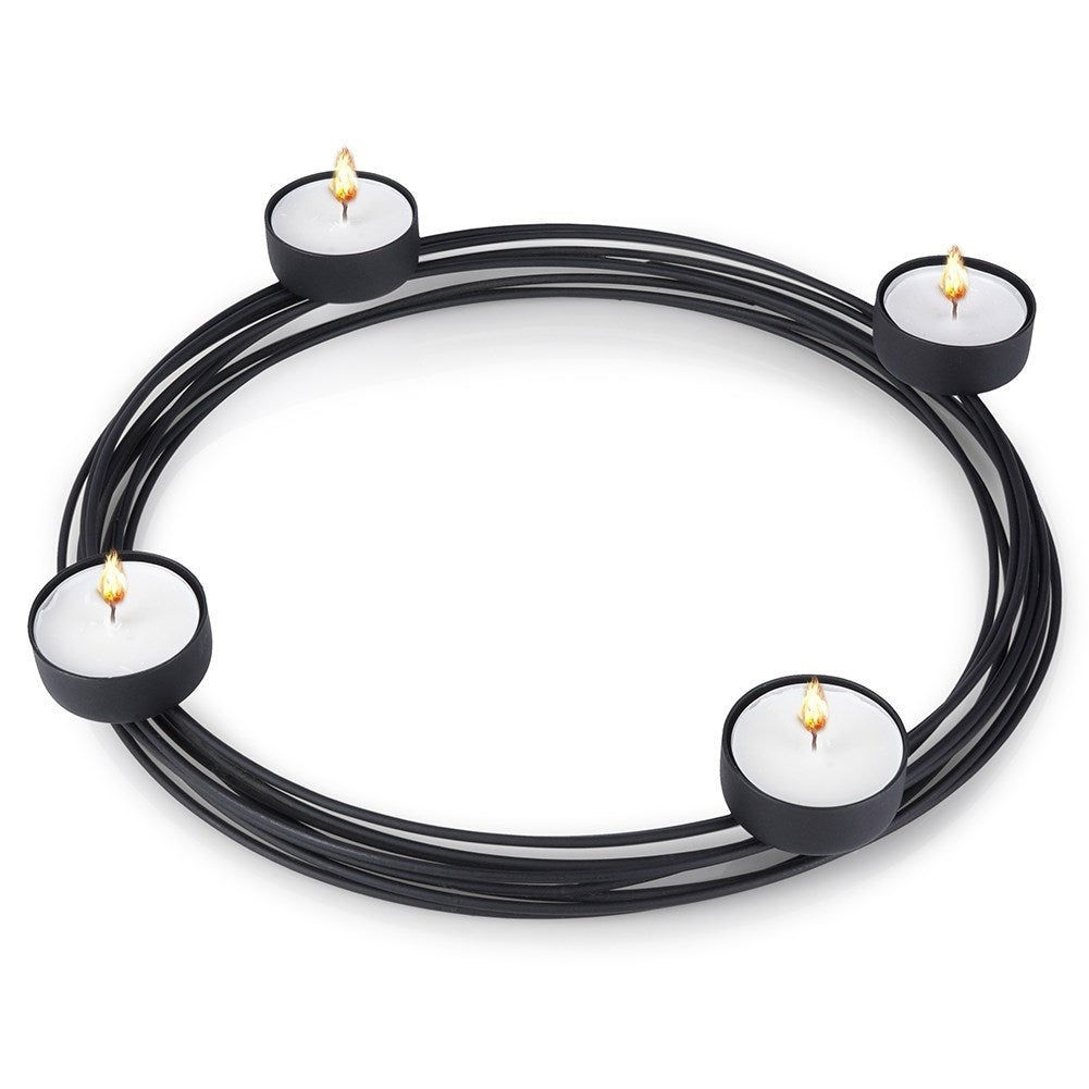 Black Metal Candlestick for Four Tealights