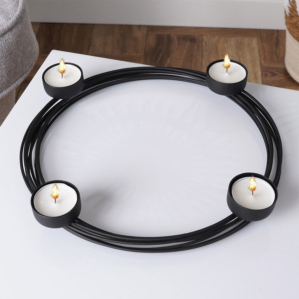 Black Metal Candlestick for Four Tealights
