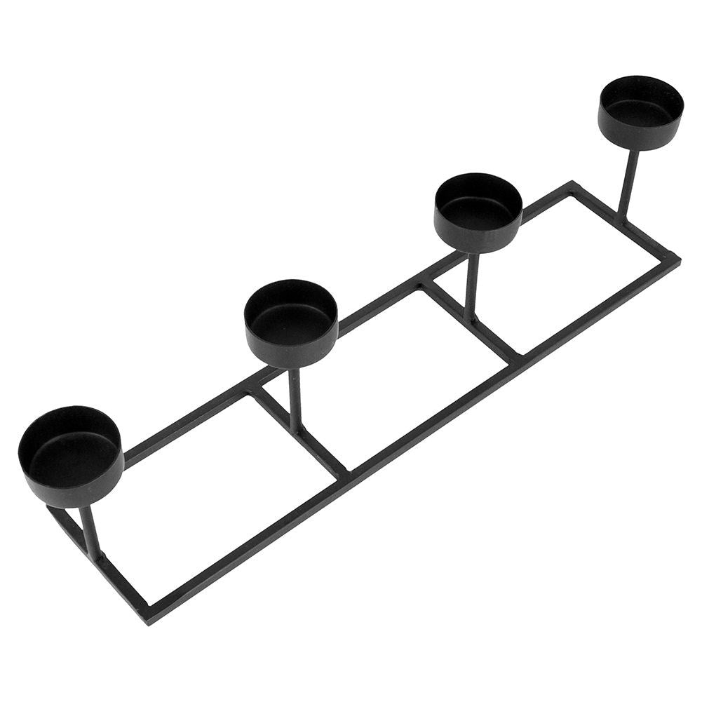 Black Metal Candlestick for Four Tealights