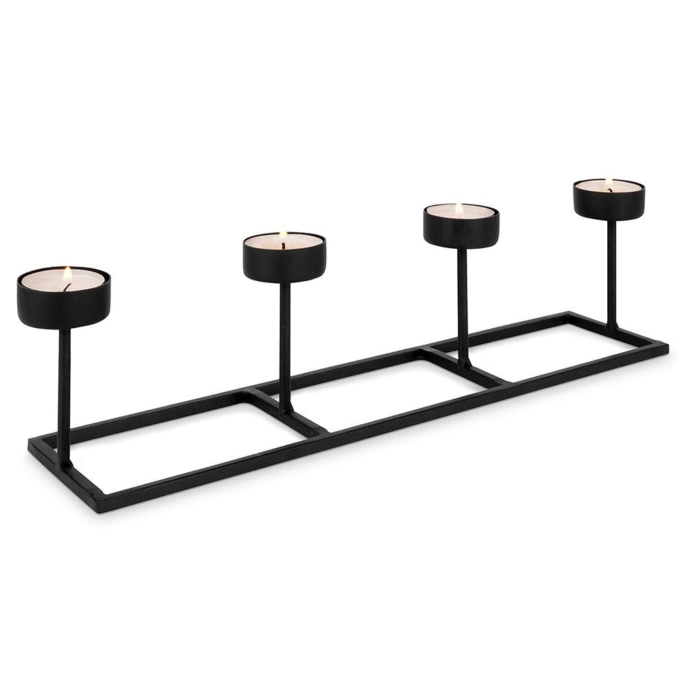 Black Metal Candlestick for Four Tealights