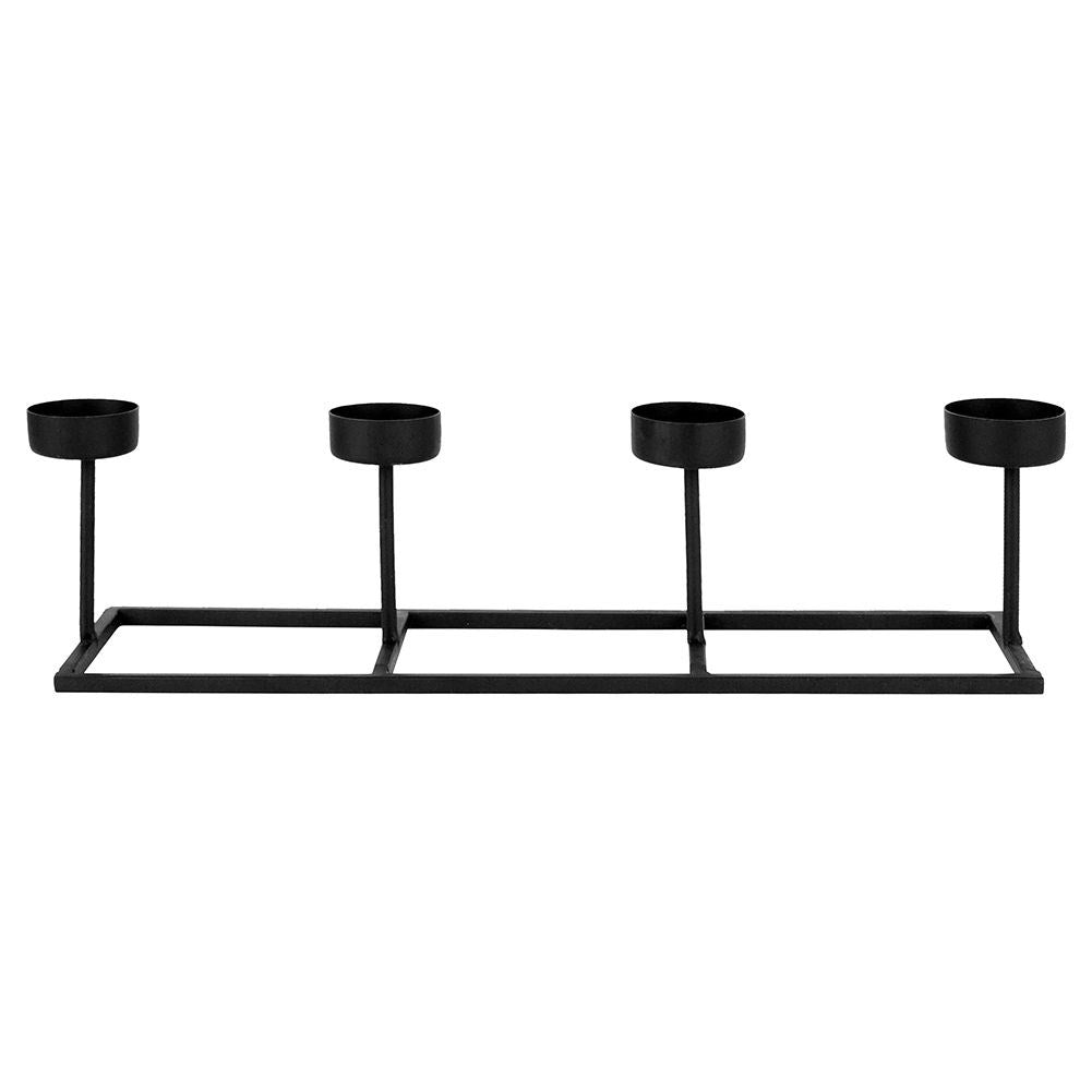 Black Metal Candlestick for Four Tealights