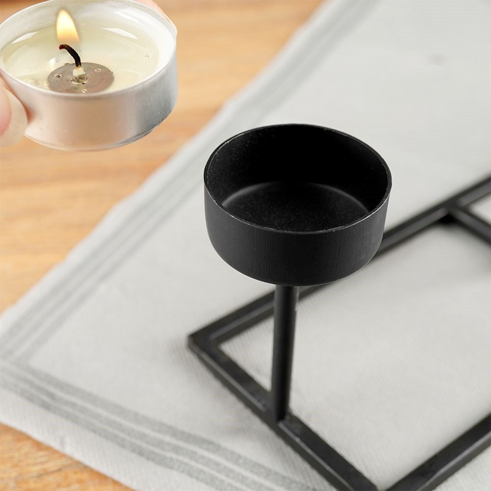 Black Metal Candlestick for Four Tealights