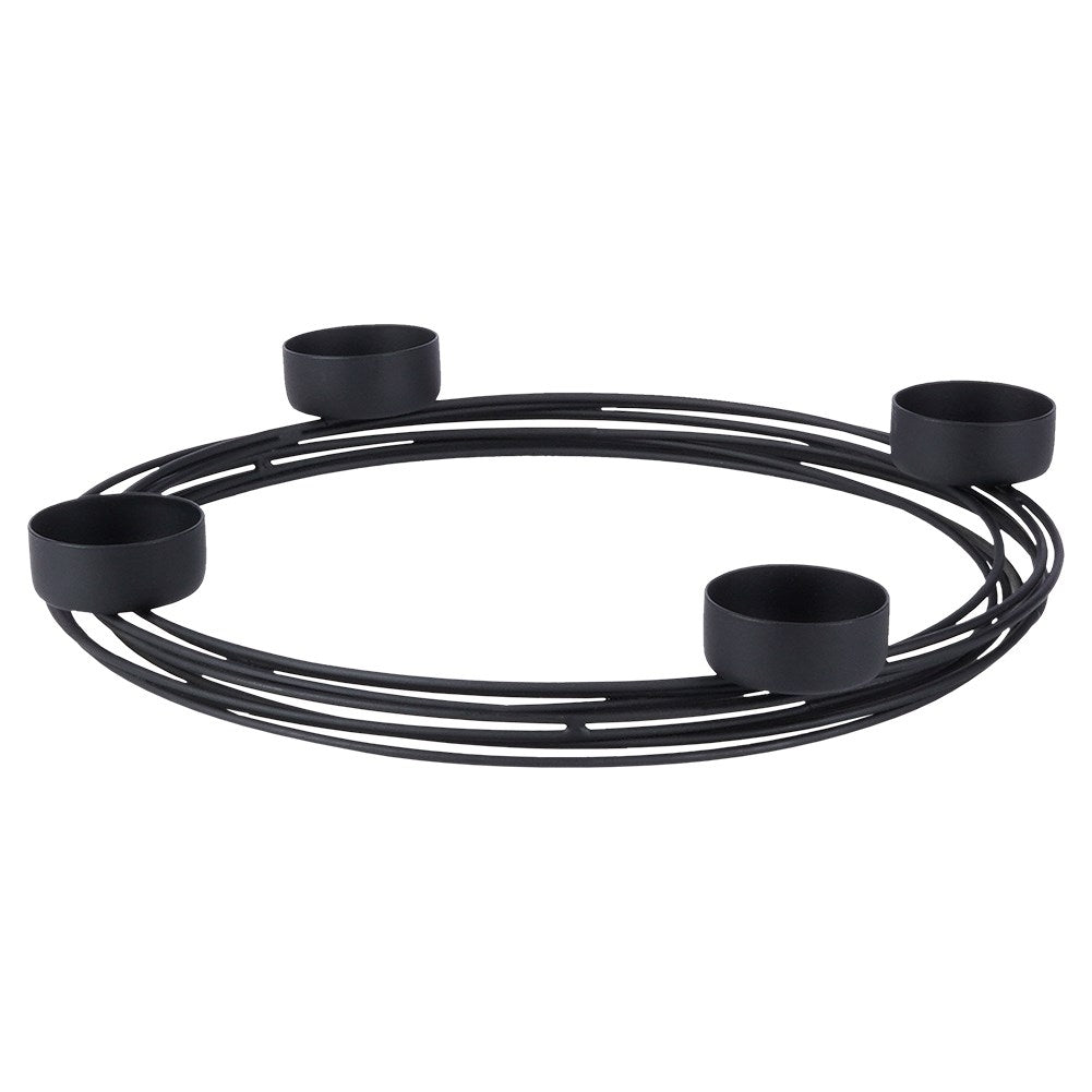 Black Metal Candlestick for Four Tealights
