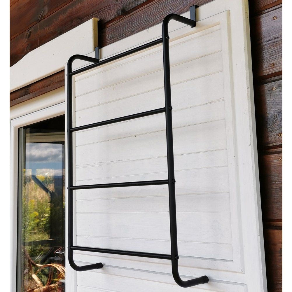 Black Metal Hanger for Doors and Small Spaces