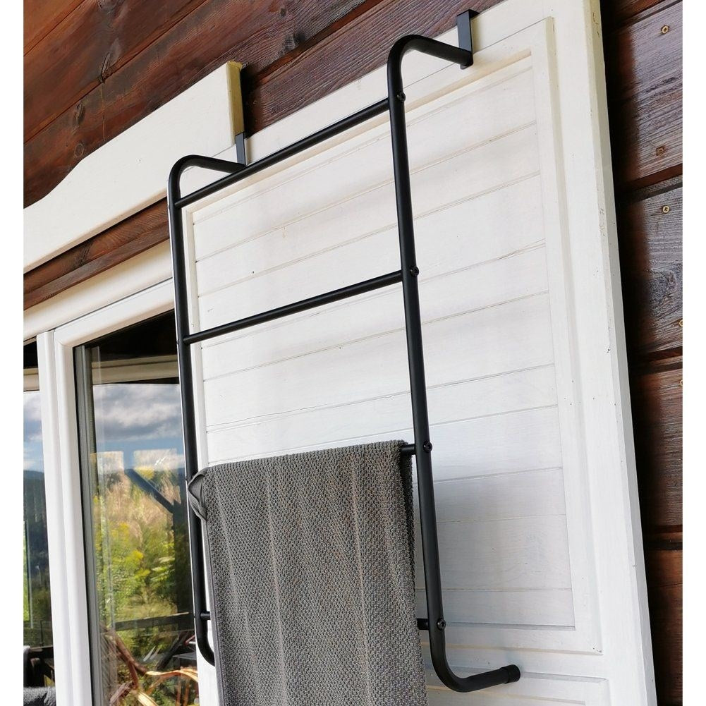 Black Metal Hanger for Doors and Small Spaces