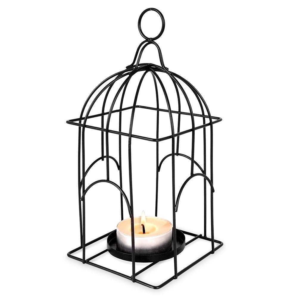 Black Metal Lantern in Birdcage Design for Light