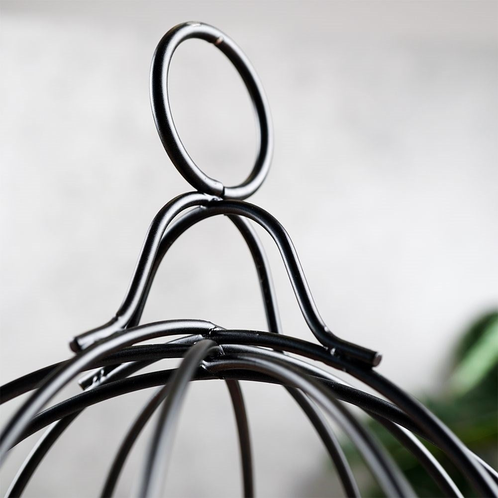 Black Metal Lantern in Birdcage Design for Light