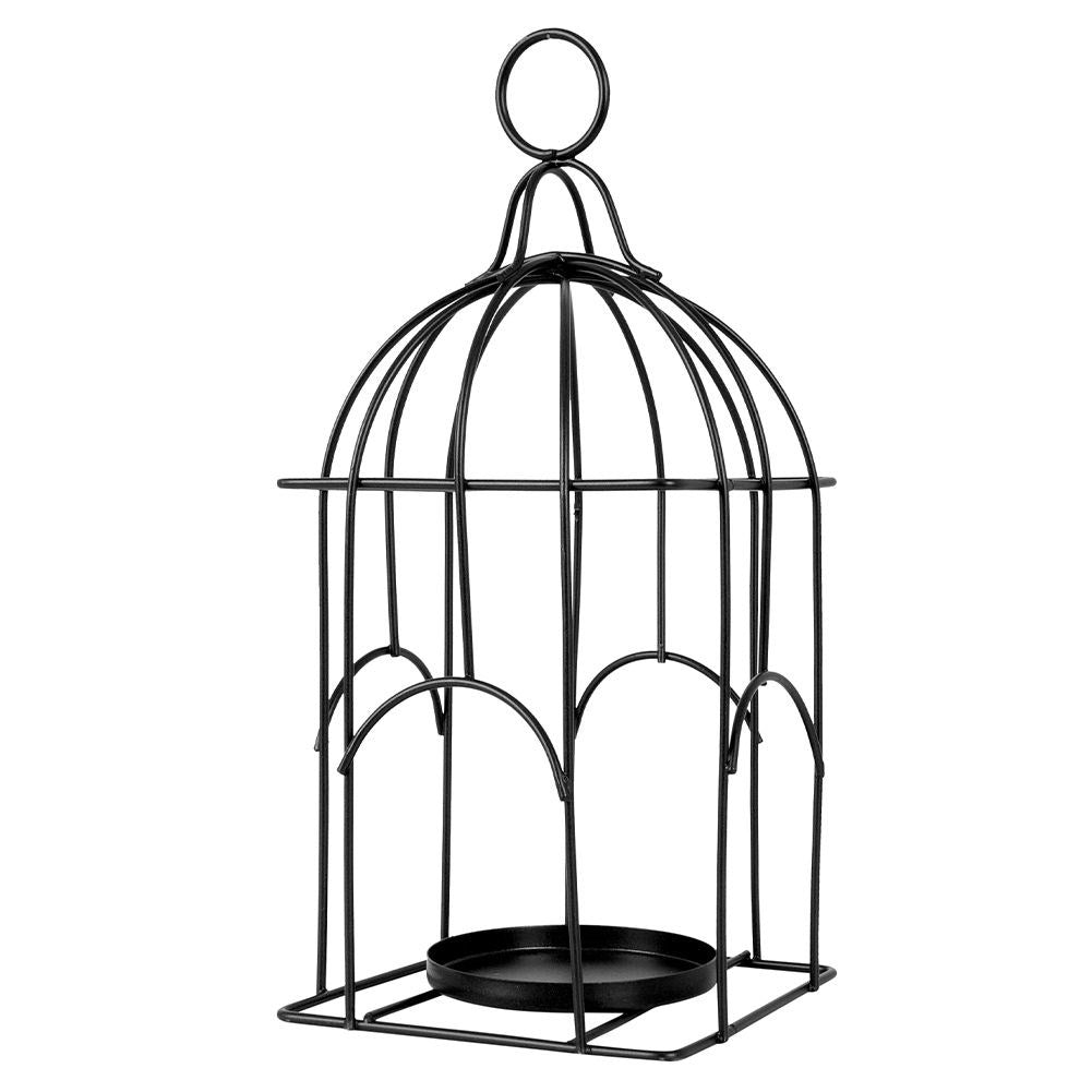 Black Metal Lantern in Birdcage Design for Light