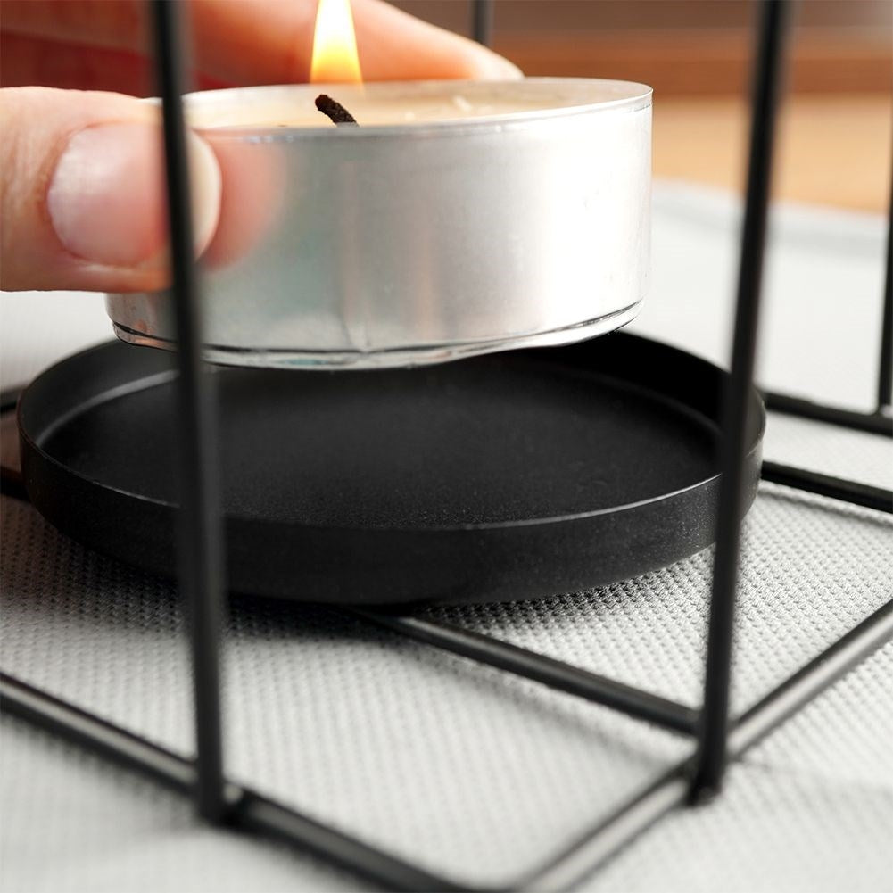 Black Metal Lantern in Birdcage Design for Light