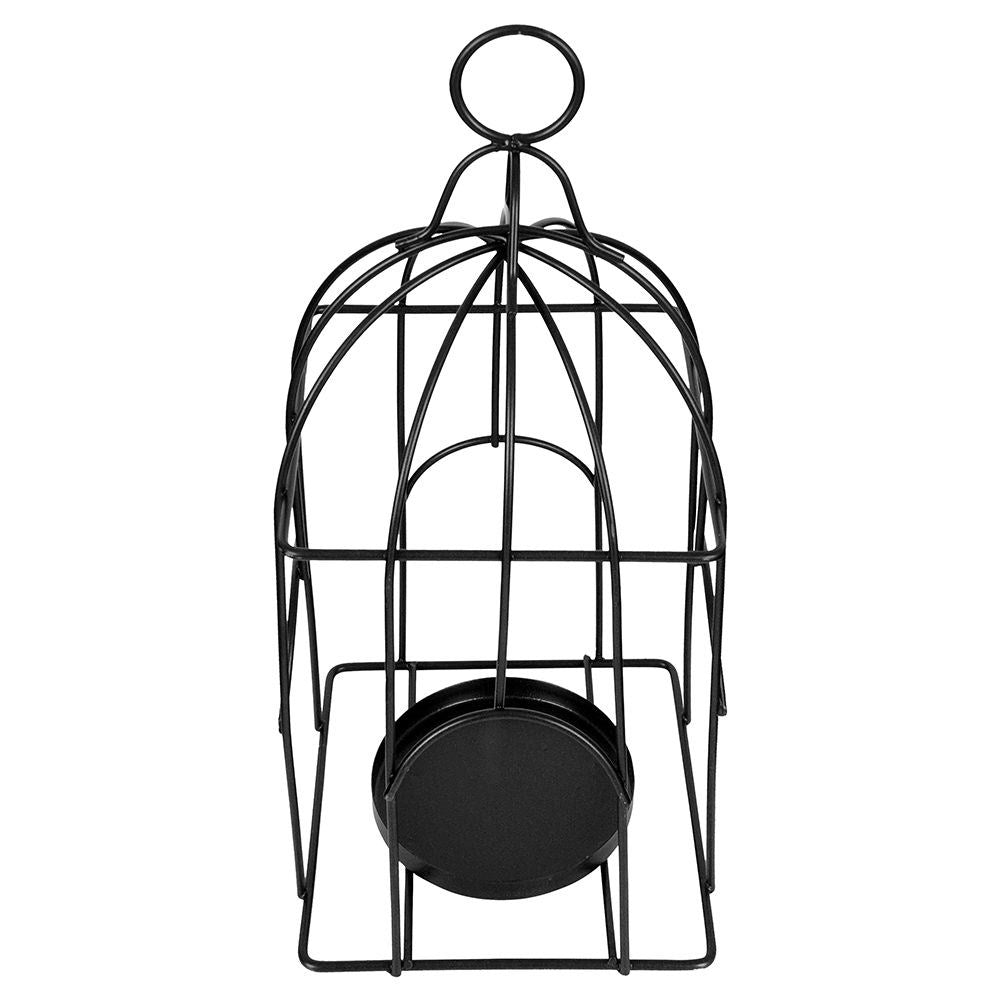 Black Metal Lantern in Birdcage Design for Light