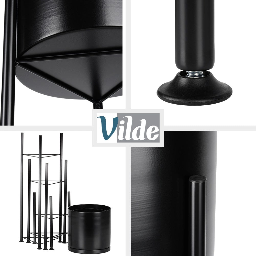 Black Metal Plant Stands Set of 3 – Modern Design