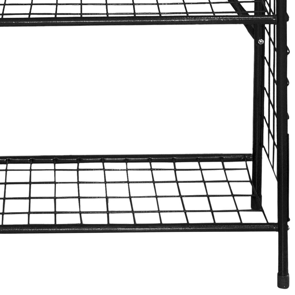 Black Metal Shelf with Five Shelves for Versatile Storage
