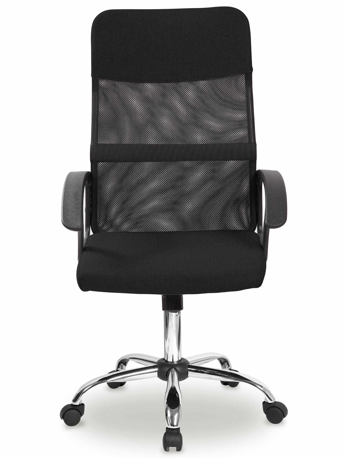 Black Office Chair with Mesh Backrest and Tilt Mechanism