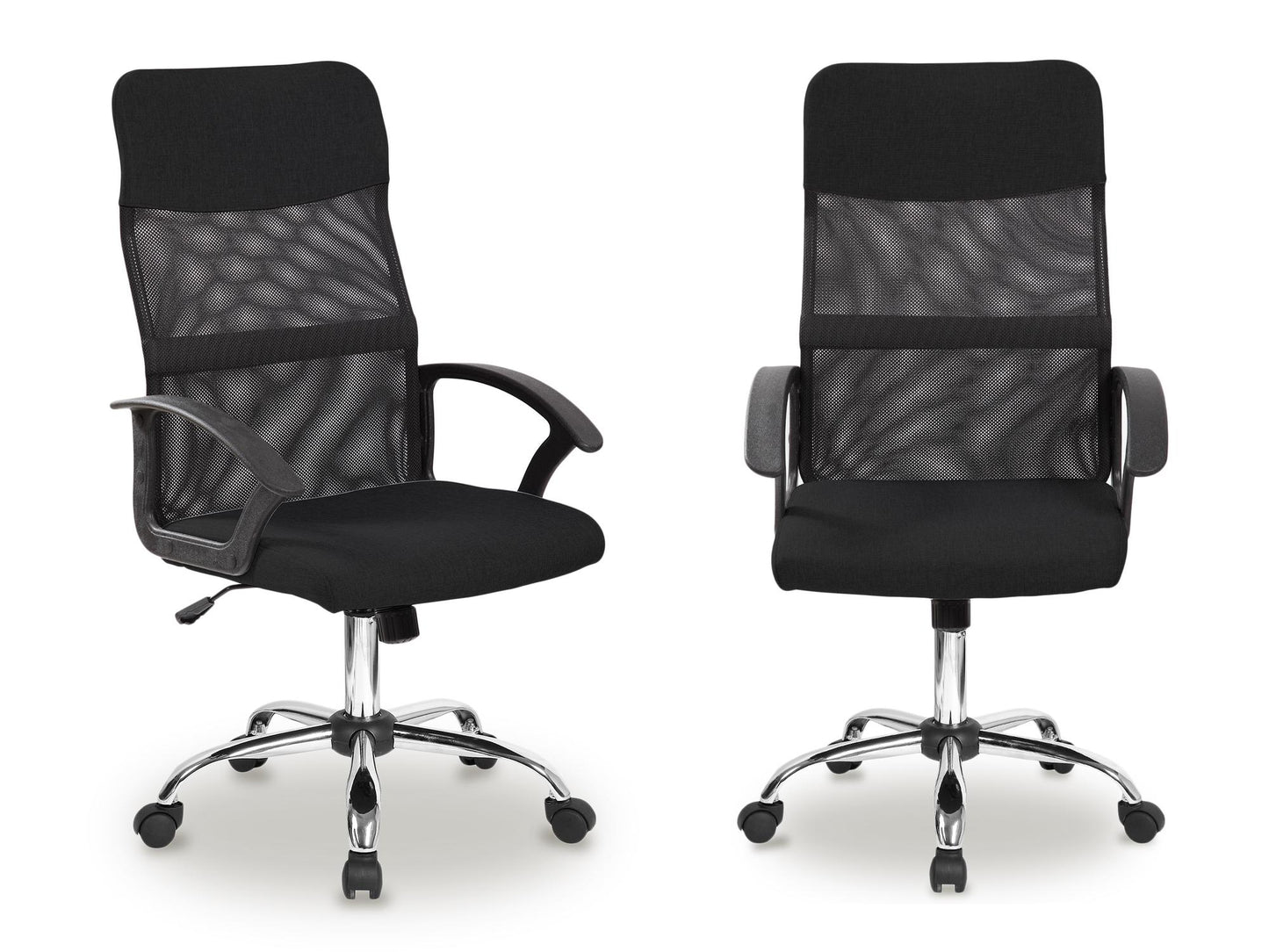 Black Office Chair with Mesh Backrest and Tilt Mechanism