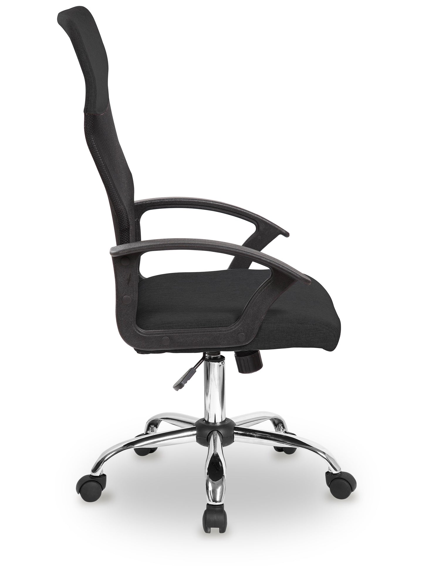 Black Office Chair with Mesh Backrest and Tilt Mechanism