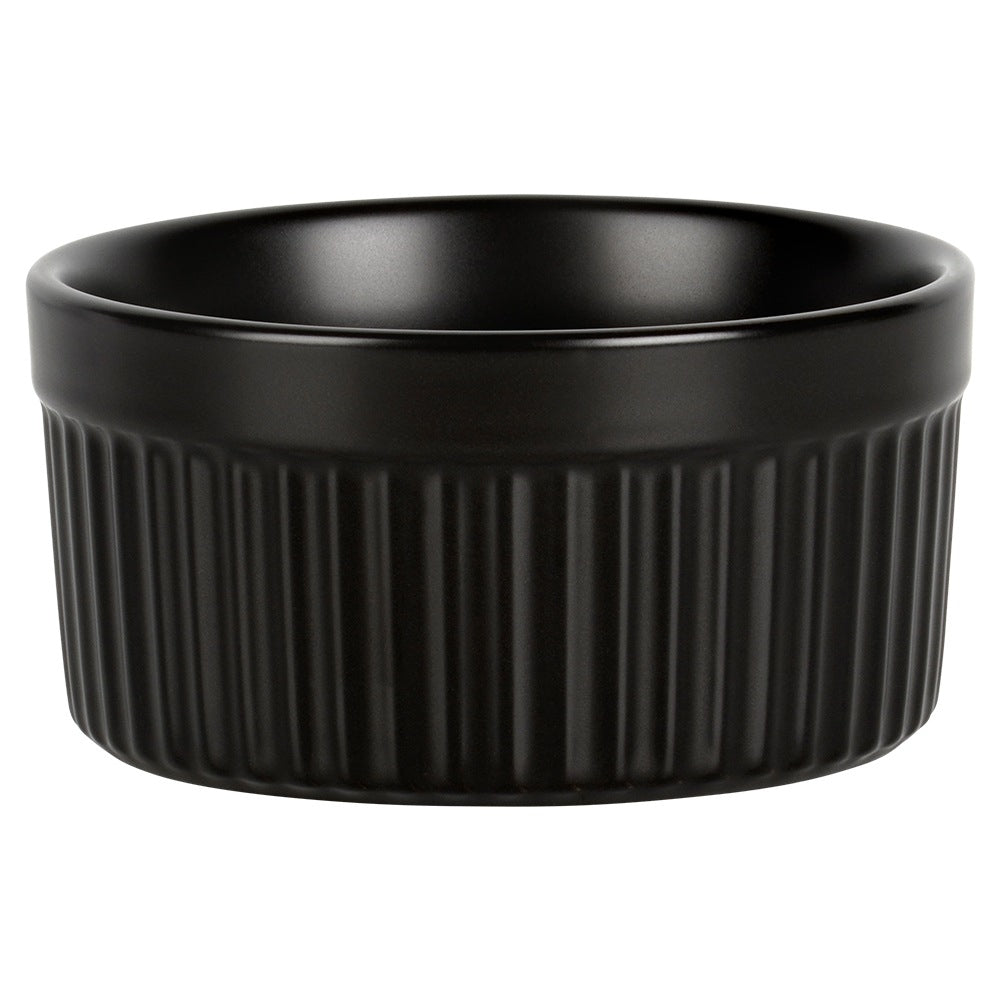 Black Porcelain Baking Bowls, 260 ml, Set of 2