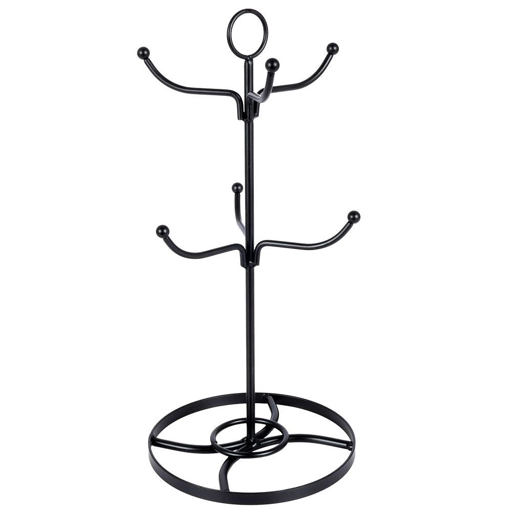 Black Rack for Mugs and Cups in Lacquered Metal