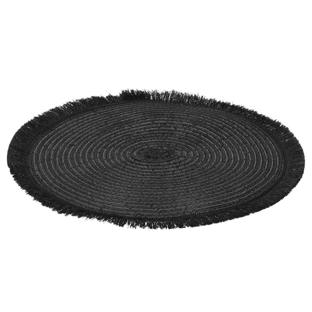 Black Round Placemat 35 cm - Decorative and Protective