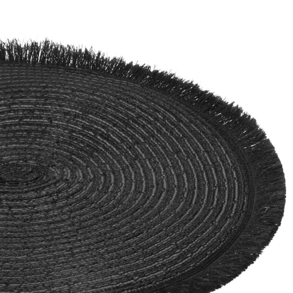 Black Round Placemat 35 cm - Decorative and Protective