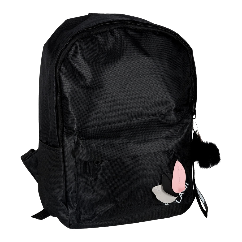 Black School Backpack, Single Compartment