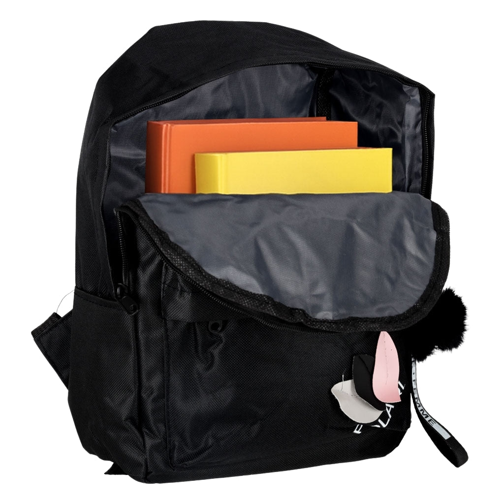 Black School Backpack, Single Compartment