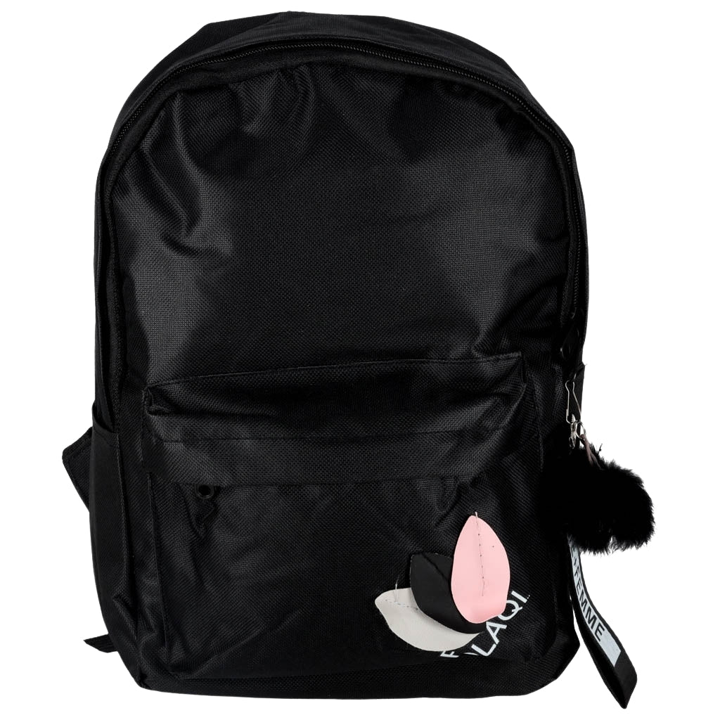 Black School Backpack, Single Compartment