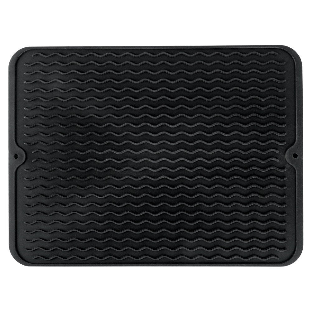 Black Silicone Dish Mat with Effective Drainage