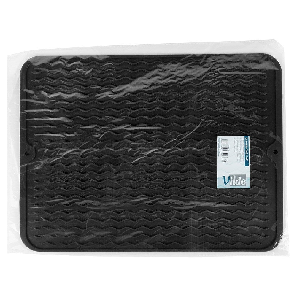 Black Silicone Dish Mat with Effective Drainage