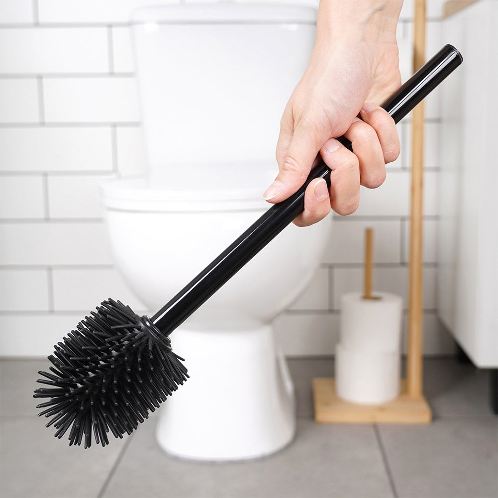 Black Silicone Toilet Brush with Spare, 35 cm