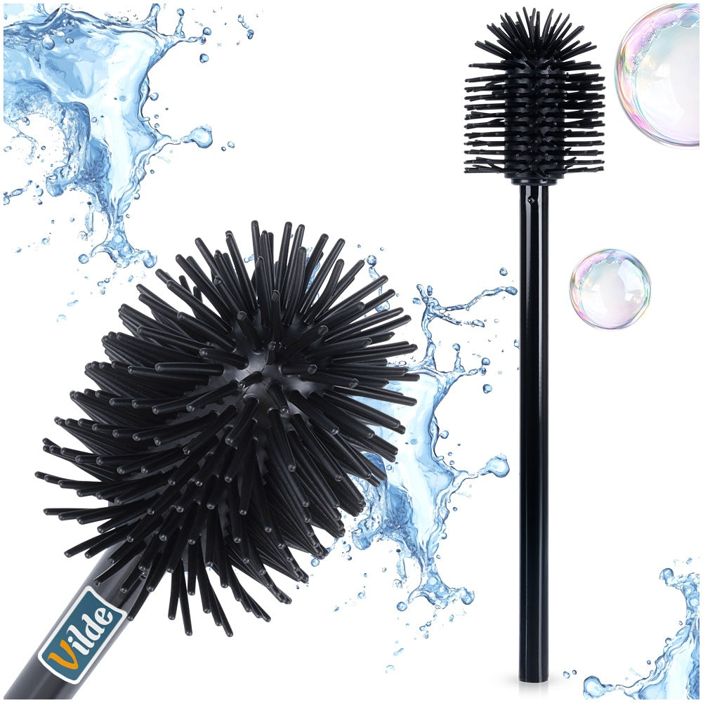 Black Silicone Toilet Brush with Spare, 35 cm
