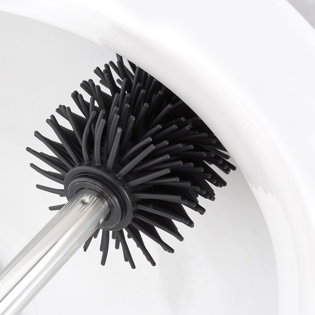 Black Silicone Toilet Brush with Spare, 35 cm