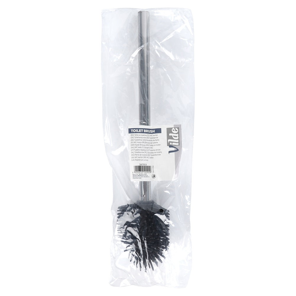 Black Silicone Toilet Brush with Spare, 35 cm