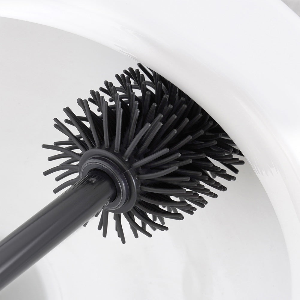 Black Silicone Toilet Brush with Spare, 35 cm