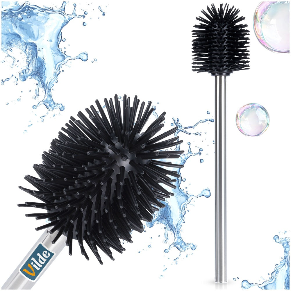 Black Silicone Toilet Brush with Spare, 35 cm