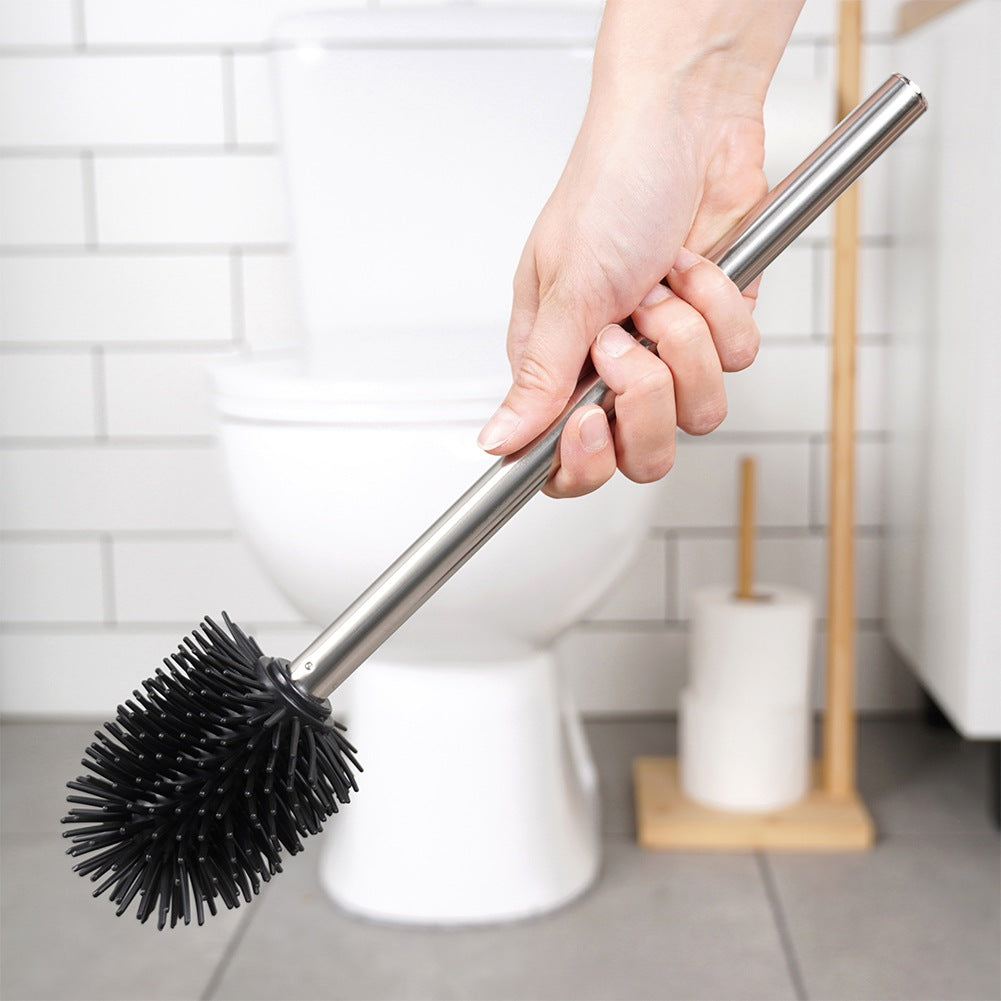 Black Silicone Toilet Brush with Spare, 35 cm
