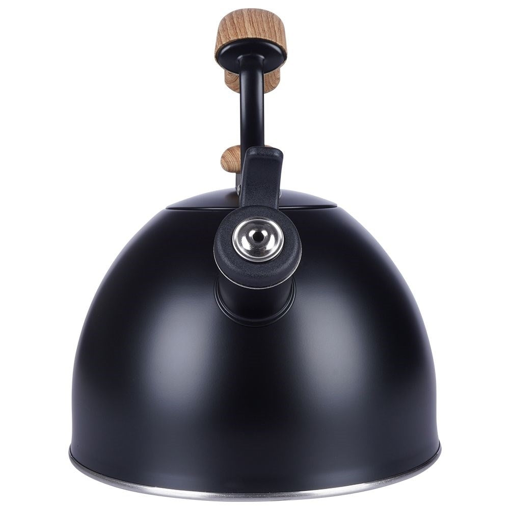 Black Stainless Kettle with Wooden Handle