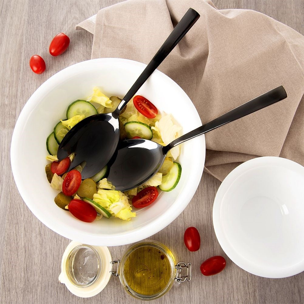 Black Stainless Salad Spoon - Stylish and dishwasher safe