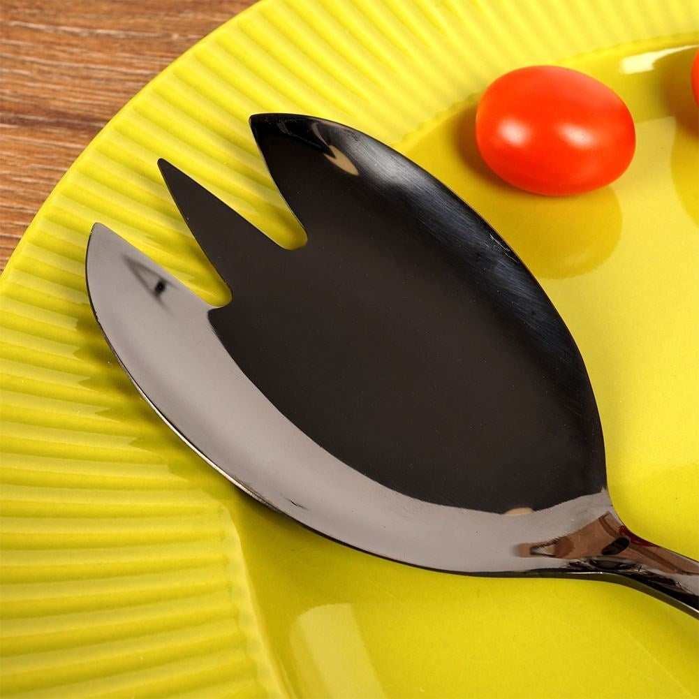 Black Stainless Salad Spoon - Stylish and dishwasher safe