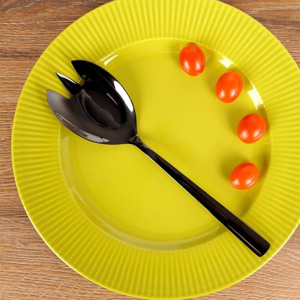 Black Stainless Salad Spoon - Stylish and dishwasher safe
