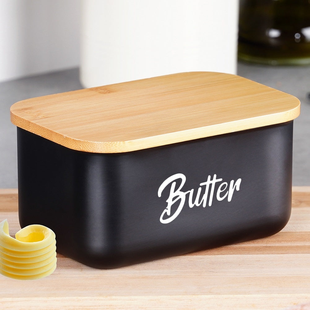 Black Stainless Steel Butter Dish