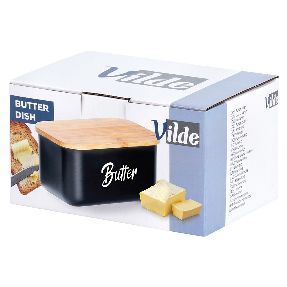 Black Stainless Steel Butter Dish